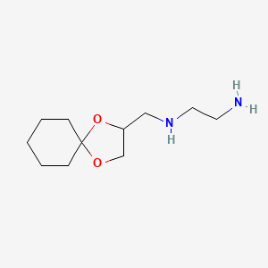 molecular formula C11H22N2O2 B12532631 N~1~-[(1,4-Dioxaspiro[4.5]decan-2-yl)methyl]ethane-1,2-diamine CAS No. 701208-79-9