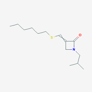 molecular formula C14H25NOS B12532637 3-[(Hexylsulfanyl)methylidene]-1-(2-methylpropyl)azetidin-2-one CAS No. 652966-83-1