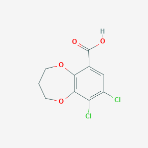 molecular formula C10H8Cl2O4 B12532641 8,9-Dichloro-3,4-dihydro-2H-1,5-benzodioxepine-6-carboxylic acid CAS No. 819800-63-0