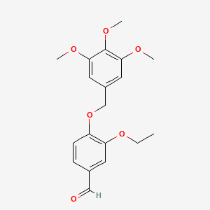 molecular formula C19H22O6 B12532665 3-Ethoxy-4-[(3,4,5-trimethoxyphenyl)methoxy]benzaldehyde CAS No. 656810-22-9