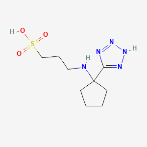 molecular formula C9H17N5O3S B12532681 3-{[1-(2H-Tetrazol-5-yl)cyclopentyl]amino}propane-1-sulfonic acid CAS No. 819864-52-3