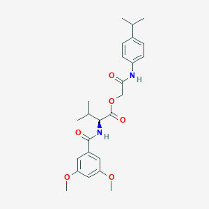 molecular formula C25H32N2O6 B1253282 [(2S)-2-[[(3,5-二甲氧基苯基)-氧甲基]氨基]-3-甲基丁酸][2-氧代-2-(4-丙-2-基苯胺基)乙基]酯 