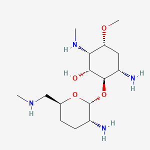 molecular formula C15H32N4O4 B1253321 (1R,2R,3S,5R,6S)-3-amino-2-[(2R,3R,6S)-3-amino-6-(methylaminomethyl)oxan-2-yl]oxy-5-methoxy-6-(methylamino)cyclohexan-1-ol 