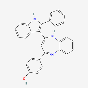 4-[4-(2-Phenyl-1H-indol-3-yl)-1,5-dihydro-2H-1,5-benzodiazepin-2-ylidene]cyclohexa-2,5-dien-1-one