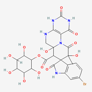 (2,3,4,5,6-pentahydroxycyclohexyl) 6-bromo-6'a,9'-dihydroxy-9'-methyl-1',2,3',10'-tetraoxospiro[1H-indole-3,8'-4,5,6,7-tetrahydropyrido[1,2-f]pteridine]-7'-carboxylate