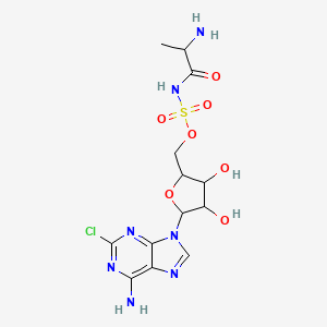 [5-(6-amino-2-chloropurin-9-yl)-3,4-dihydroxyoxolan-2-yl]methyl N-(2-aminopropanoyl)sulfamate