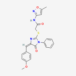 2-{[(4E)-4-(4-methoxybenzylidene)-5-oxo-1-phenyl-4,5-dihydro-1H-imidazol-2-yl]thio}-N-(5-methylisoxazol-3-yl)acetamide
