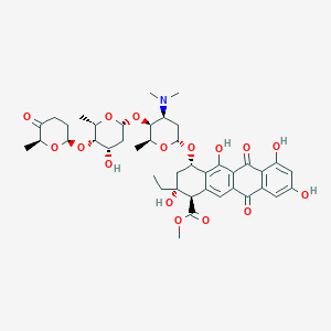 molecular formula C42H53NO16 B1253383 methyl (1R,2R,4S)-4-[(2R,4S,5S,6S)-4-(dimethylamino)-5-[(2R,4S,5S,6S)-4-hydroxy-6-methyl-5-[(2S,6S)-6-methyl-5-oxooxan-2-yl]oxyoxan-2-yl]oxy-6-methyloxan-2-yl]oxy-2-ethyl-2,5,7,9-tetrahydroxy-6,11-dioxo-3,4-dihydro-1H-tetracene-1-carboxylate 