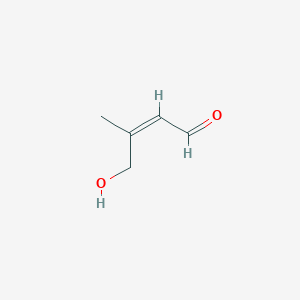 molecular formula C5H8O2 B1253390 (2Z)-4-hydroxy-3-methylbut-2-enal 