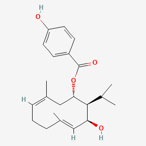 molecular formula C22H30O4 B1253398 8-p-Hydroxybenzoyl tovarol 
