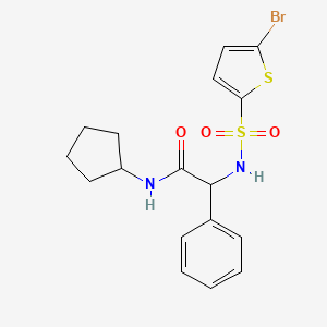 2-[(5-bromo-2-thiophenyl)sulfonylamino]-N-cyclopentyl-2-phenylacetamide