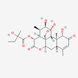 molecular formula C25H34O10 B1253412 [(1S,4R,5R,6R,7S,8R,11R,13S,17S,18S,19R)-4,5,17-三羟基-6,14,18-三甲基-9,16-二氧代-3,10-二氧杂五环[9.8.0.01,7.04,19.013,18]十九-14-烯-8-基] 2-羟基-2-甲基丁酸酯 