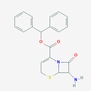 molecular formula C₂₀H₁₈N₂O₃S B125343 7-Amino-8-oxo-5-thia-1-azabicyclo[4.2.0]oct-2-ene-2-carboxylic acid diphenylmethyl ester CAS No. 36923-21-4