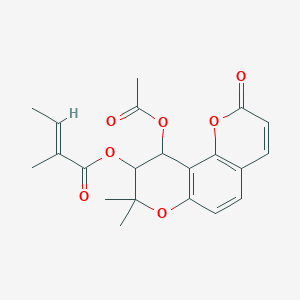 (10-acetyloxy-8,8-dimethyl-2-oxo-9,10-dihydropyrano[2,3-f]chromen-9-yl) (E)-2-methylbut-2-enoate