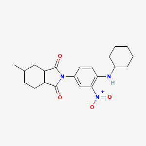 molecular formula C21H27N3O4 B1253452 2-[4-(Cyclohexylamino)-3-nitrophenyl]-5-methyl-3a,4,5,6,7,7a-hexahydroisoindole-1,3-dione 