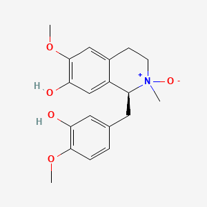 molecular formula C19H23NO5 B1253461 (1S)-1-[(3-hydroxy-4-methoxyphenyl)methyl]-6-methoxy-2-methyl-2-oxido-3,4-dihydro-1H-isoquinolin-2-ium-7-ol 