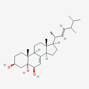 molecular formula C28H46O3 B1253471 (3S,5R,6R,9S,10R,13R,14R,17R)-17-[(E,2R)-5,6-dimethylhept-3-en-2-yl]-10,13-dimethyl-1,2,3,4,6,9,11,12,14,15,16,17-dodecahydrocyclopenta[a]phenanthrene-3,5,6-triol 