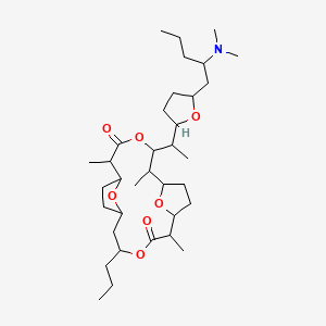 molecular formula C35H61NO7 B1253483 5-[1-[5-[2-(二甲氨基)戊基]氧杂环己烷-2-基]乙基]-2,6,11-三甲基-14-丙基-4,13,19,20-四氧杂三环[14.2.1.17,10]二十烷-3,12-二酮 