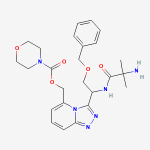 [3-[1-[(2-amino-2-methylpropanoyl)amino]-2-phenylmethoxyethyl]-[1,2,4]triazolo[4,3-a]pyridin-5-yl]methyl morpholine-4-carboxylate