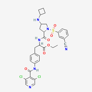 L-Phenylalanine, (4R)-1-[(3-cyanophenyl)sulfonyl]-4-(cyclobutylamino)-L-prolyl-4-[[(3,5-dichloro-4-pyridinyl)carbonyl]amino]-, ethyl ester