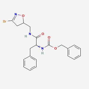 carbamic acid, [(1R)-2-[[(3-bromo-4,5-dihydro-5-isoxazolyl)methyl]amino]-2-oxo-1-(phenylmethyl)ethyl]-, phenylmethyl ester