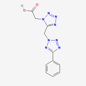 1H-Tetrazole-1-acetic acid, 5-[(5-phenyl-2H-tetrazol-2-yl)methyl]-