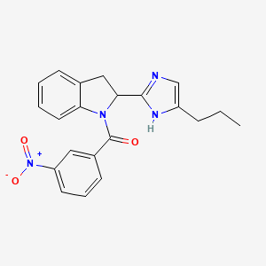 (3-Nitrophenyl)[2-(5-propyl-1H-imidazol-2-yl)-2,3-dihydro-1H-indol-1-yl]methanone