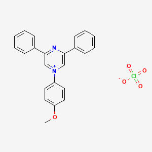 Pyrazinium, 1-(4-methoxyphenyl)-3,5-diphenyl-, perchlorate