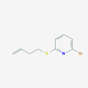 molecular formula C9H10BrNS B12535160 Pyridine, 2-bromo-6-(3-butenylthio)- CAS No. 672263-62-6