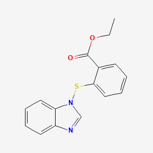 Benzoic acid, 2-(1H-benzimidazol-1-ylthio)-, ethyl ester