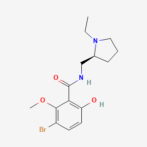 molecular formula C15H21BrN2O3 B1253528 3-Bromo-N-(1-ethyl-pyrrolidin-2-ylmethyl)-6-hydroxy-2-methoxy-benzamide 