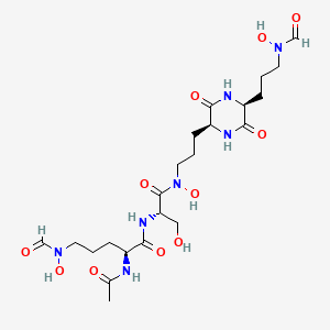 molecular formula C22H37N7O11 B1253529 L-Serinamide, N2-acetyl-N5-formyl-N5-hydroxy-L-ornithyl-N-[3-[(2S,5S)-5-[3-(formylhydroxyamino)propyl]-3,6-dioxo-2-piperazinyl]propyl]-N-hydroxy- 