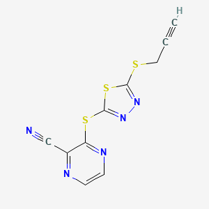 3-({5-[(Prop-2-yn-1-yl)sulfanyl]-1,3,4-thiadiazol-2-yl}sulfanyl)pyrazine-2-carbonitrile