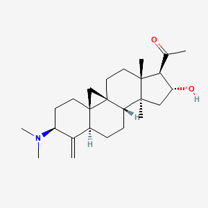 1-[(1S,3R,6S,8R,11S,12S,14R,15R,16R)-6-(Dimethylamino)-14-hydroxy-12,16-dimethyl-7-methylidene-15-pentacyclo[9.7.0.01,3.03,8.012,16]octadecanyl]ethanone
