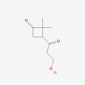 3-(3-Hydroxypropanoyl)-2,2-dimethylcyclobutan-1-one