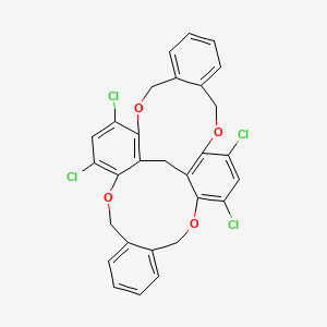 13,15,28,30-tetrachloro-2,11,17,26-tetraoxahexacyclo[14.14.3.04,9.012,33.019,24.027,31]tritriaconta-1(31),4,6,8,12(33),13,15,19,21,23,27,29-dodecaene