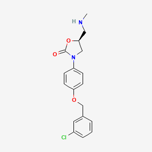 molecular formula C18H19ClN2O3 B1253573 (5S)-3-[4-[(3-chlorophenyl)methoxy]phenyl]-5-(methylaminomethyl)-1,3-oxazolidin-2-one 