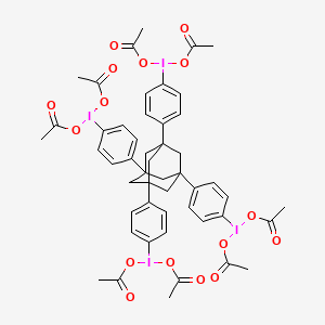 molecular formula C50H52I4O16 B1253586 1,3,5,7-Tetrakis[4-(diacetoxyiodo)phenyl]adamantane 