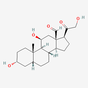 molecular formula C21H32O5 B1253620 3alpha,11beta,21-Trihydroxy-20-oxo-5beta-pregnan-18-al 