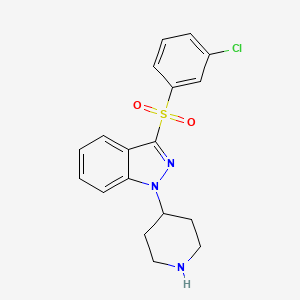 1H-Indazole, 3-[(3-chlorophenyl)sulfonyl]-1-(4-piperidinyl)-