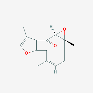 molecular formula C15H18O3 B1253632 (3S,5R,8Z)-5,9,14-trimethyl-4,12-dioxatricyclo[9.3.0.03,5]tetradeca-1(11),8,13-trien-2-one 