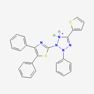 2-(4,5-Diphenyl-1,3-thiazol-2-yl)-3-phenyl-5-(thiophen-2-yl)-2,3-dihydro-1H-tetrazol-1-ium