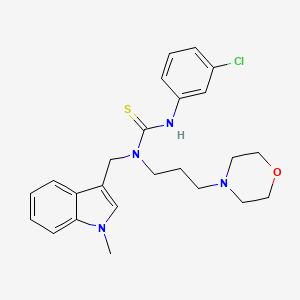 molecular formula C24H29ClN4OS B1253650 3-(3-Chlorophenyl)-1-[(1-methyl-3-indolyl)methyl]-1-[3-(4-morpholinyl)propyl]thiourea 