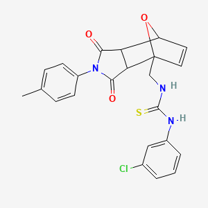 1-(3-chlorophenyl)-3-[[2-(4-methylphenyl)-1,3-dioxo-7,7a-dihydro-3aH-octahydro-1H-4,7-epoxyisoindol-4-yl]methyl]thiourea