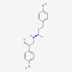 molecular formula C18H23NO3 B1253655 4-[(1S)-1-hydroxy-2-{[(2R)-4-(4-hydroxyphenyl)butan-2-yl]amino}ethyl]phenol 