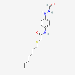 N-[4-(2-Formylhydrazinyl)phenyl]-2-(heptylsulfanyl)acetamide