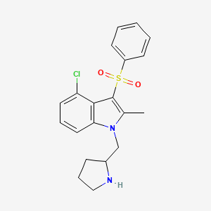 1H-Indole, 4-chloro-2-methyl-3-(phenylsulfonyl)-1-(2-pyrrolidinylmethyl)-