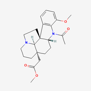 molecular formula C23H30N2O4 B1253659 2-[(1R,9R,12R,19R)-8-乙酰基-6-甲氧基-8,16-二氮杂五环[10.6.1.01,9.02,7.016,19]十九-2(7),3,5-三烯-12-基]乙酸甲酯 
