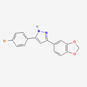 3-(2H-1,3-Benzodioxol-5-yl)-5-(4-bromophenyl)-1H-pyrazole