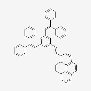 molecular formula C52H36 B12536618 1-{2-[3,5-Bis(2,2-diphenylethenyl)phenyl]ethenyl}pyrene CAS No. 684288-66-2